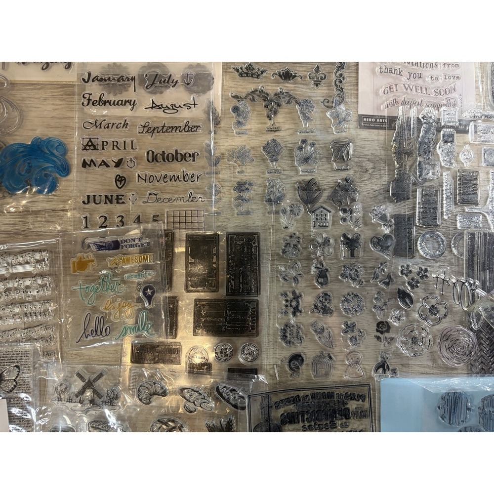 Lot of Scrapbooking Clear Stamps For Crafters Floral Months Retro Vintage - Picture 5 of 8